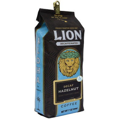 One bag of Lion swiss water Decaf Hazelnut Flavored Coffee
