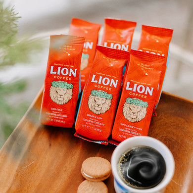 Lion Coffee Single Pot 1.75oz Gift Tote 6-pack