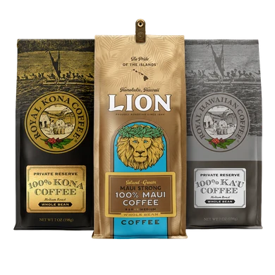 Hawaiian Coffee Sampler, Whole Bean