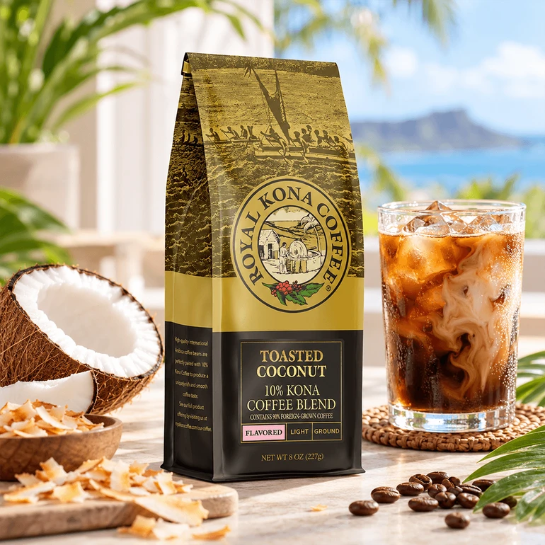 Toasted Coconut 10% Kona Blend Coffee