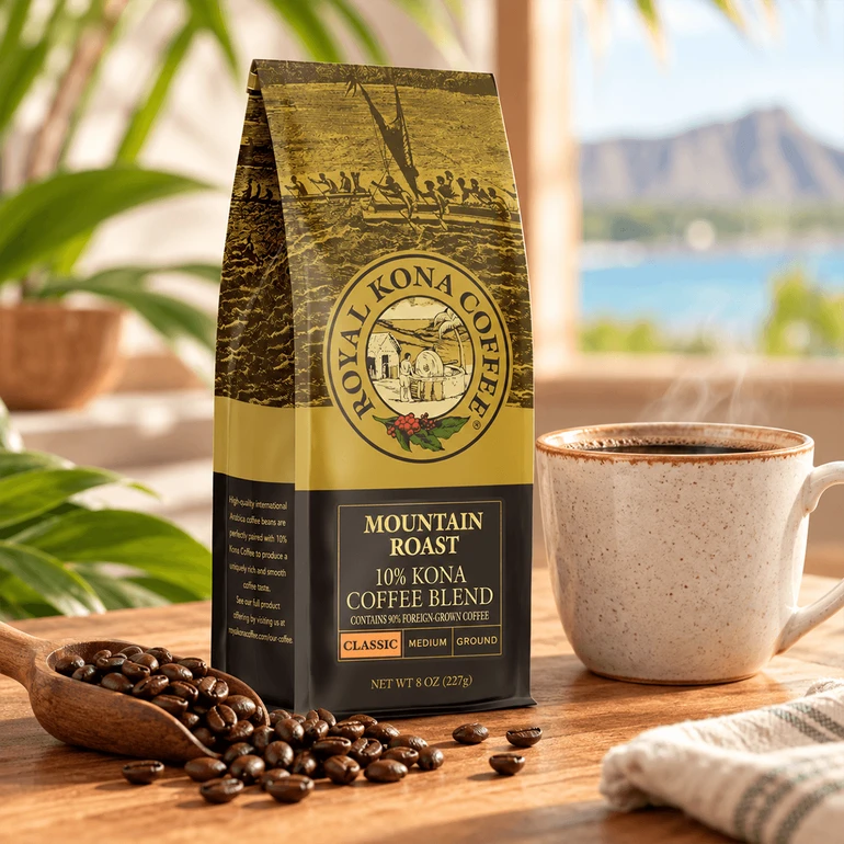 Mountain Roast 10% Kona Blend Coffee