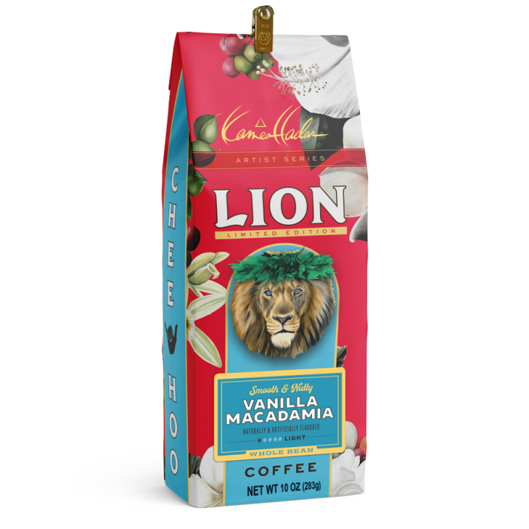 Lion Vanilla Macadamia Coffee featuring Art by Kamea Hadar