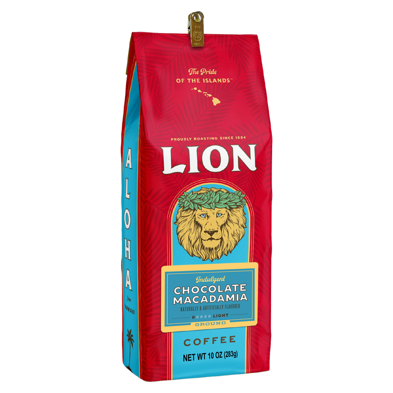 one 10 ounce bag of Lion Chocolate Macadamia Flavoured Coffee