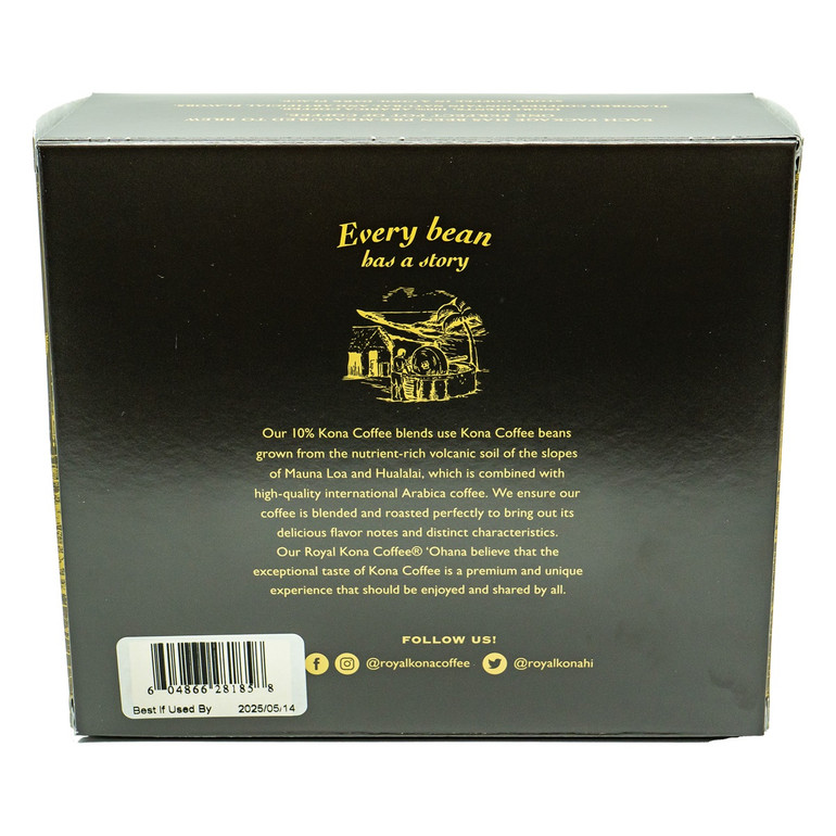 Back of Royal Kona Coffee Gift Box