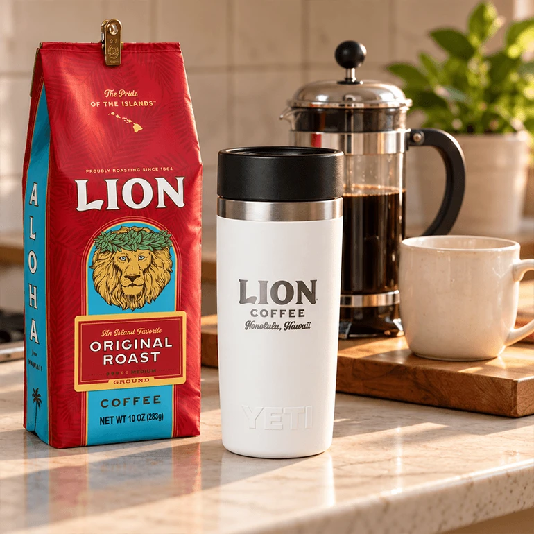 Lion Coffee Logo Traveler Mug 12oz