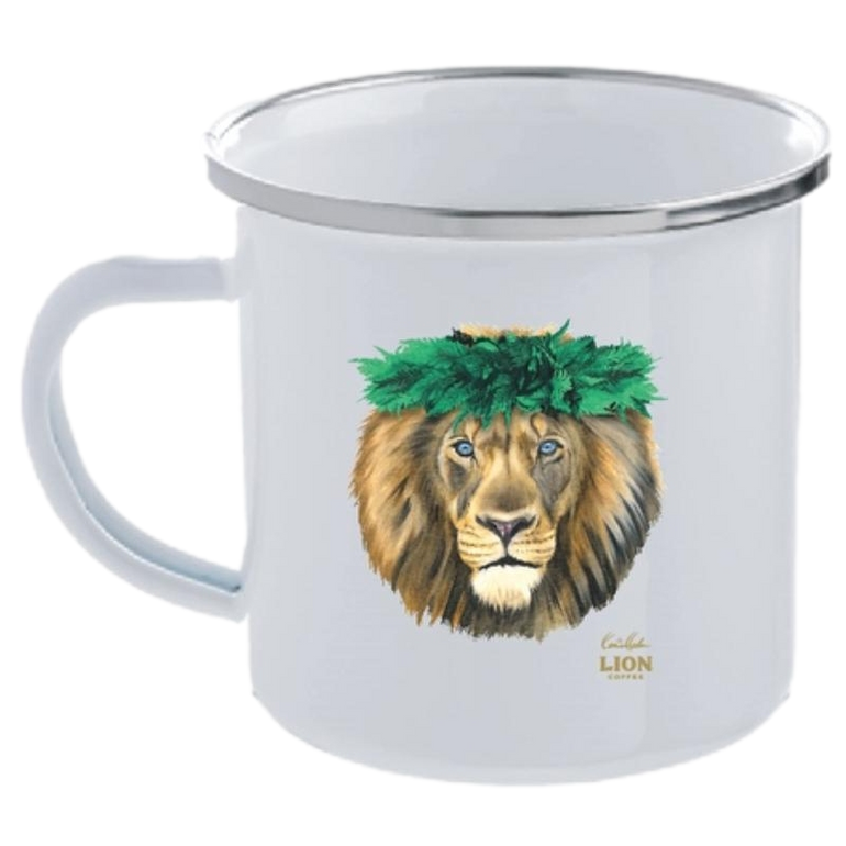 Lion Artist Series 12oz Enamel Camper Mug
