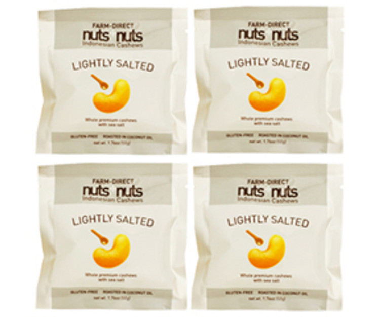 Roasted lightly salted gourmet cashew snack 