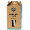 Four stackable Ever Eco Stainless Steel Drinking Cups in its packaging.