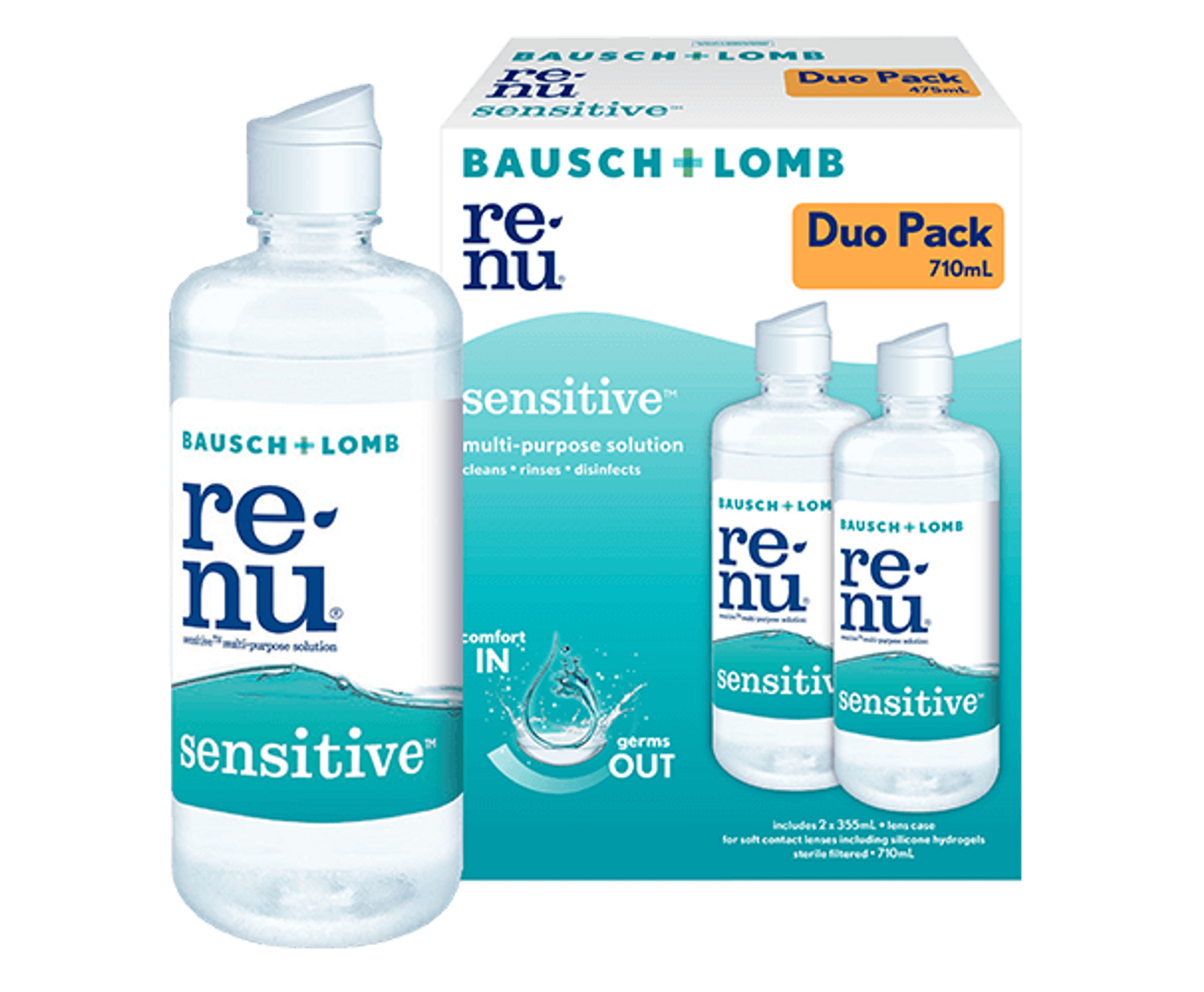 Shop Renu Sensitive MultiPurpose Solution 355ml + 355ml Duo Pack by