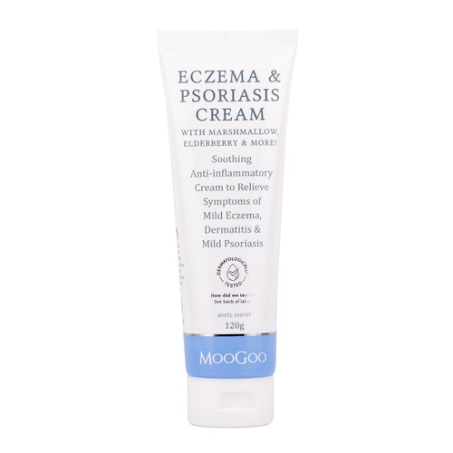 MOOGOO Eczema & Psoriasis Cream with Marshmallow, Elderberry & More 120g MOOGOO Eczema & Psoriasis Cream with Marshmallow, Elderberry & More 120g