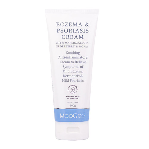 MOOGOO Eczema & Psoriasis Cream with Marshmallow, Elderberry & More 200g MOOGOO Eczema & Psoriasis Cream with Marshmallow, Elderberry & More 200g