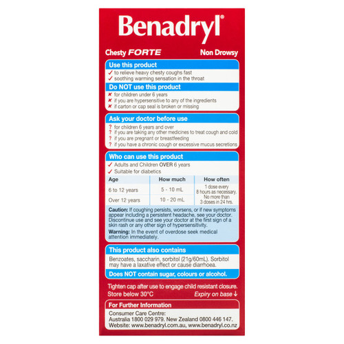 Benadryl Chesty Forte Cough Liquid 200ml