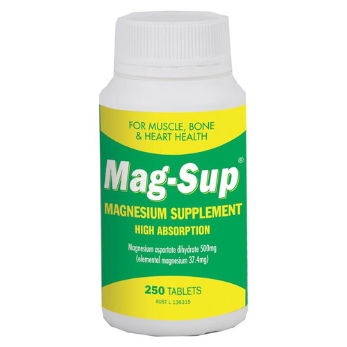 Mag-Sup Magnesium Supplement 500mg 250 Tablets