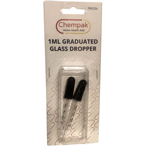Chempak Glass Droppers 2 pack – 1ml graduation