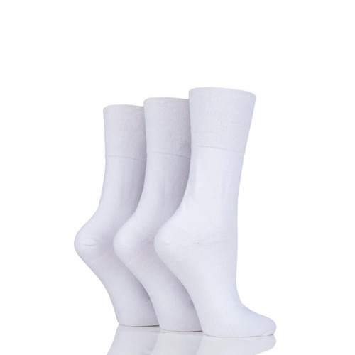 Iomi Gentle Grip Diabetic Ladies Socks white