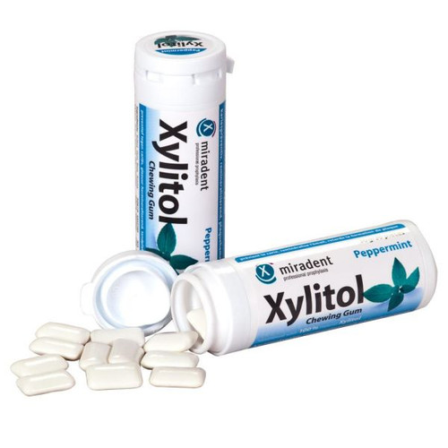 Miradent Xylitol Oral Care Chewing Gum  30 Pieces Peppermint