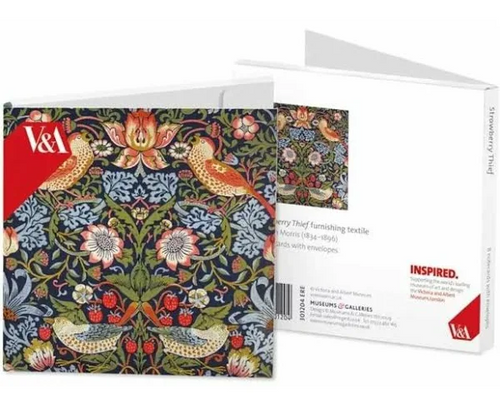 Museums And Galleries Strawberry Thief Square Square Set of 8 Notecards Wallet