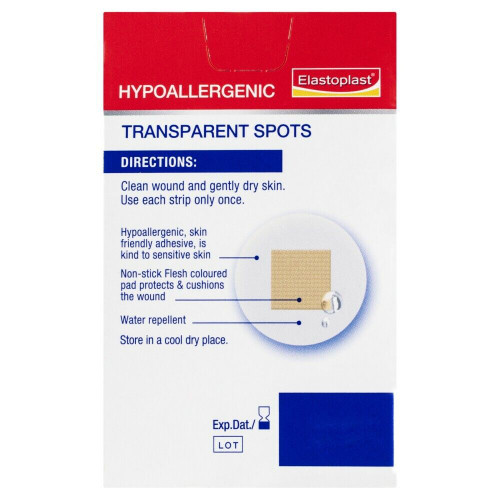 Elastoplast 76334 Hypoallergenic Transparent Spots 24 Pack