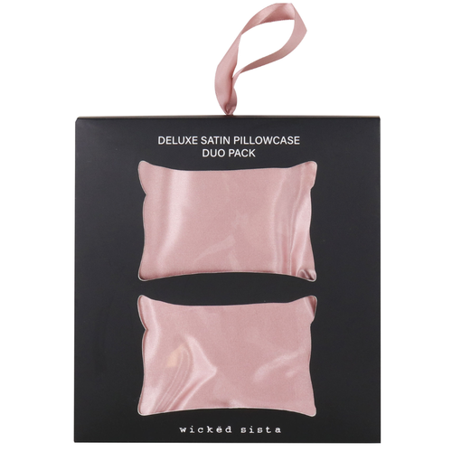 Wicked Sista Deluxe Satin Pillowcase Duo Pack Blush Pink Wicked Sista Deluxe Satin Pillowcase Duo Pack Blush Pink
