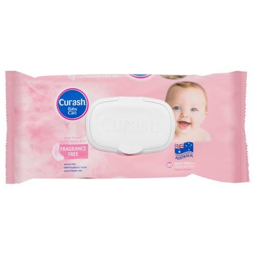 Curash Baby Care Fragrance Free Baby Wipes 80pk