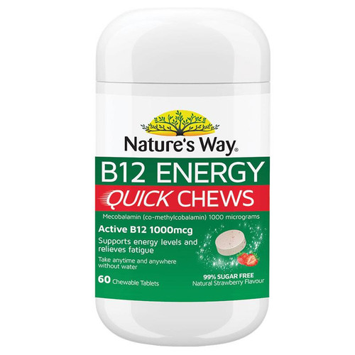 Nature's Way B12 Energy Quick Chews 60 Tablets Nature's Way B12 Energy Quick Chews 60 Tablets