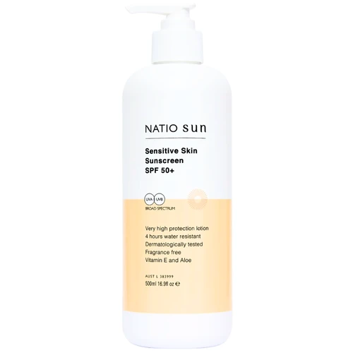Natio Sun Sensitive Skin Sunscreen SPF 50+ 500mL