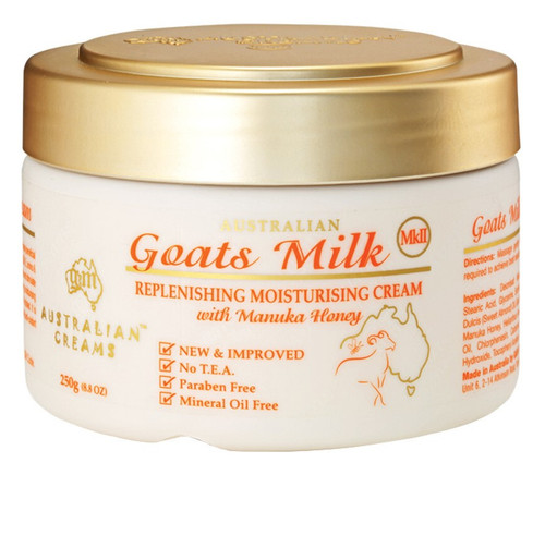 G & M MKII Moisturising Cream Replenishing Goats Milk with Manuka Honey 250g