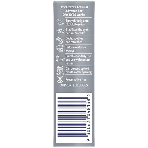 Optrex Advance Actimist Preservative-Free Dry Eye Spray 10ml