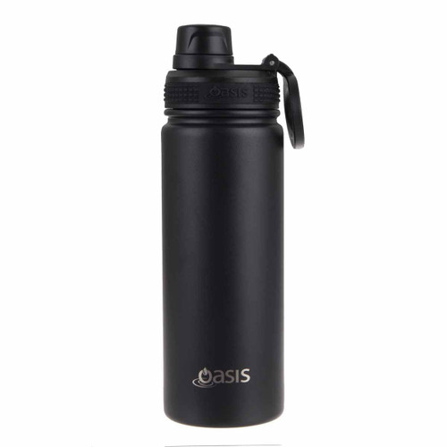 Oasis Stainless Steel Sports Bottle Challenger Black 550ml