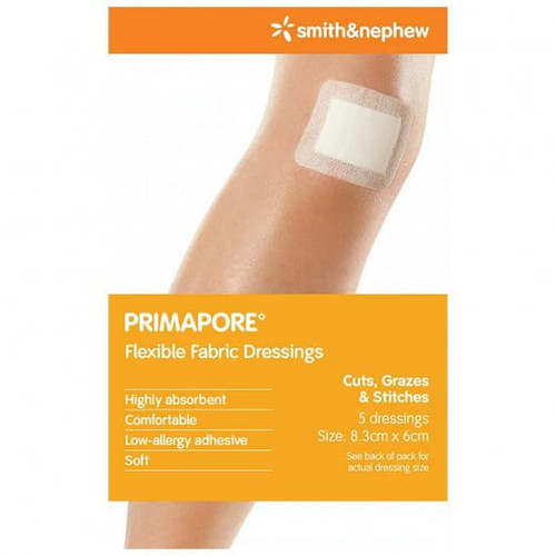 Primapore Adhesive Dressing 8.3 x 6cm Pack of 5