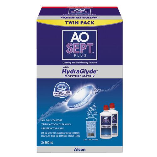 AOSEPT PLUS with HydraGlyde Twin Pack 360ml x 2