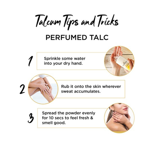 Enchanteur Alluring Perfumed Talc Rose Iris Vanilla Body Powder 200g product image directions