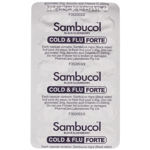 Sambucol Black Elderberry Cold & Flu Forte Caps 24 Tablets
