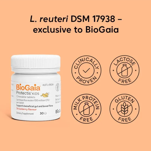 BioGaia Protectis Kids Probiotic Supplement Chewable 30 Tablets key points