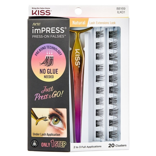 KISS imPRESS Self Adhesive Eyelashes Natural Lash Clusters 20Pack