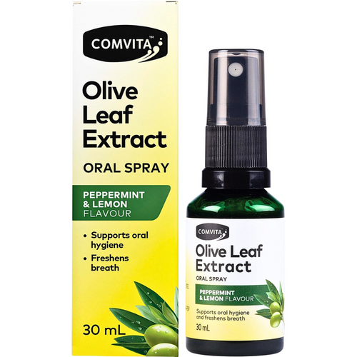 Comvita Olive Leaf Extract Oral Spray Peppermint & Lemon Flavour 30mL Comvita Olive Leaf Extract Oral Spray Peppermint & Lemon Flavour 30mL