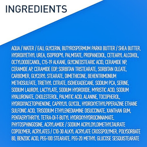 CeraVe Intensive Moisturising Lotion Ingredients label image