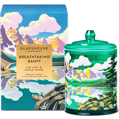 Glasshouse Fragrances Breathtaking Banff Candle Maple Wood & Fig Leaf 380g Glasshouse Fragrances Breathtaking Banff Candle Maple Wood & Fig Leaf 380g