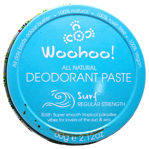 Woohoo Body Deodorant Paste Tin Surf Regular Strength Vegan 60g
