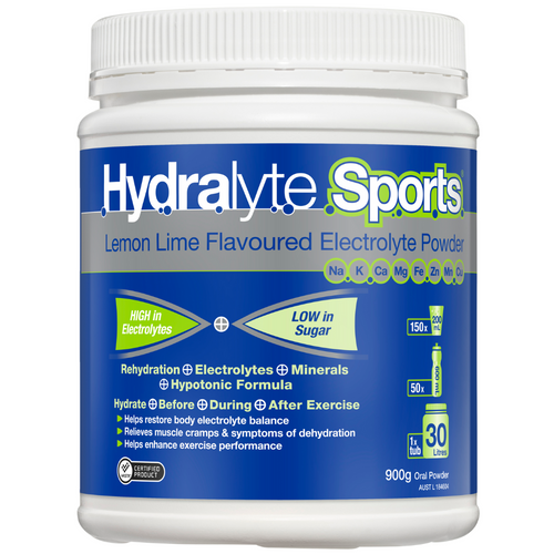 Hydralyte Sports Electrolyte Powder Lemon Lime Flavour 900g