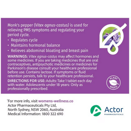 Premular Relieves Premenstrual Symptoms 30 Tabs back view of the package image