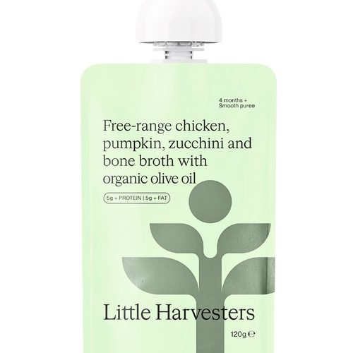 Little Harvesters Puree Pouch Free-Range Chicken & Zucchini 120g Little Harvesters Puree Pouch Free-Range Chicken & Zucchini 120g