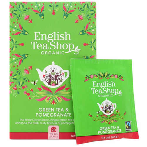 English Tea Shop Organic Green Tea & Pomegranate 20 Sachets English Tea Shop Organic Green Tea & Pomegranate 20 Sachets