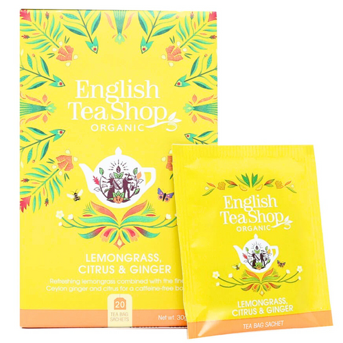 English Tea Shop Organic Lemongrass Citrus And Ginger Tea 20 Sachets English Tea Shop Organic Lemongrass Citrus And Ginger Tea 20 Sachets