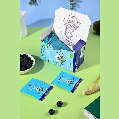 Organic White Tea with Elderflower and Blueberry.