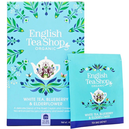 English Tea Shop Organic White Tea Blueberry And Elderflower Tea 20 Sachets