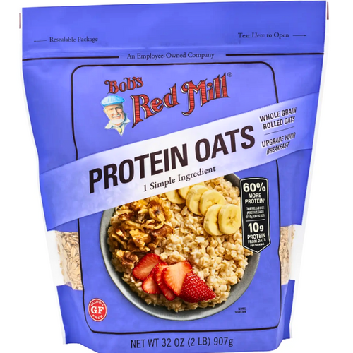 Bob's Red Mill Protein Oats Whole Grain Rolled Oats Gluten Free 907g Bob's Red Mill Protein Oats Whole Grain Rolled Oats Gluten Free 907g