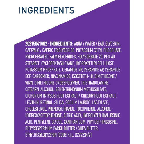 CeraVe Skin Renewing Retinol Serum Ingredients label