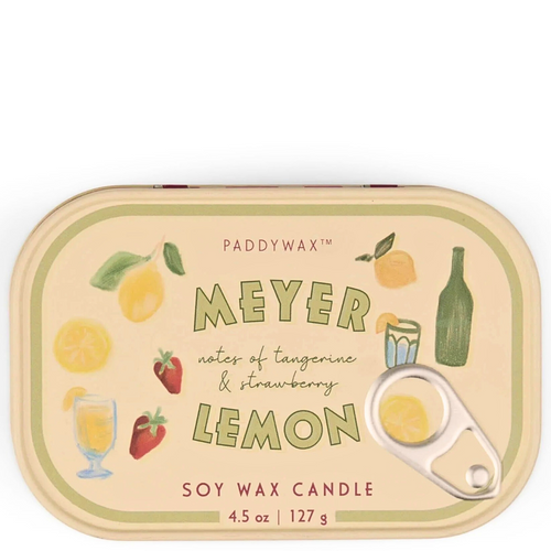 Paddywax Bistro Tin Candle Meyer Lemon With Tangerine And Strawberry 127g