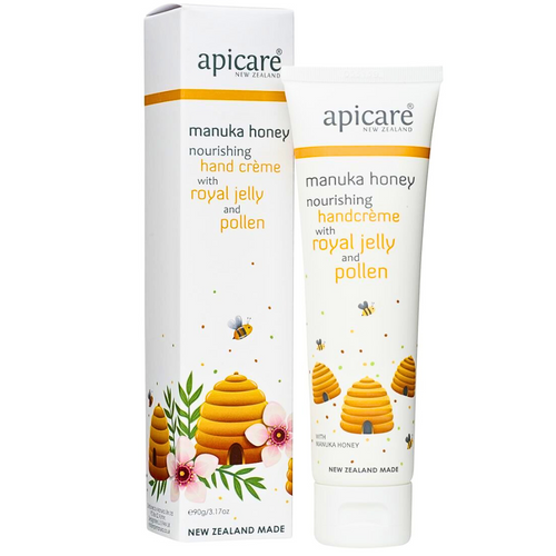 Apicare New Zealand Hand Cream Manuka Honey Royal Jelly And Pollen 90g Apicare New Zealand Hand Cream Manuka Honey Royal Jelly And Pollen 90g